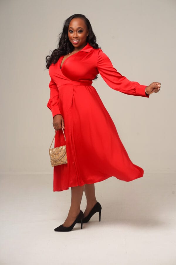 Red wrap dress - Image 2