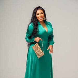 Green wrap dress