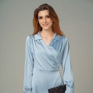 Blue wrap dress