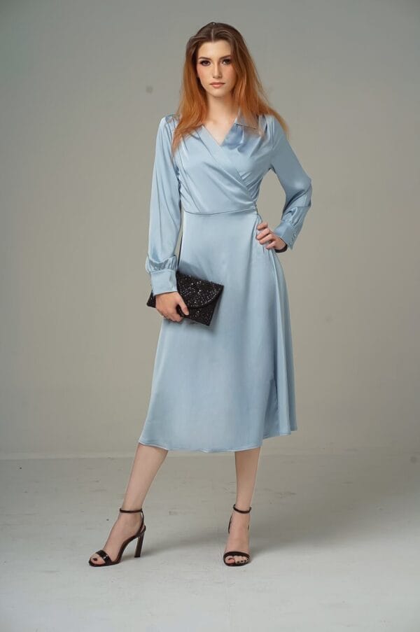 Blue wrap dress - Image 3