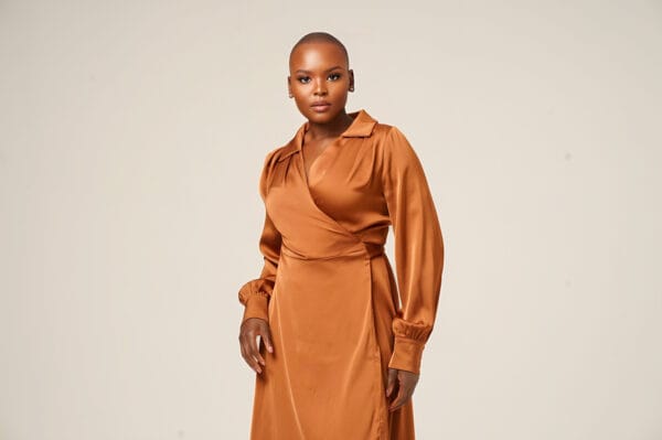 Brown wrap dress - Image 6